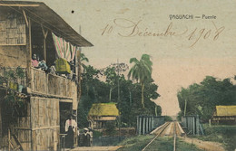 Yaguachi Puente Ferrocarril Chemin De Fer Hand Colored . P. Used Stamp - Ecuador