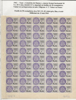 FISCAUX DE MONACO SERIE UNIFIEE  Feuille De 50 Timbres (**) Du N°40 0F02 Millésimé 13 5 63 - Steuermarken