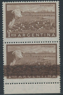 ARGENTINIEN 1958 Viehherde 1 P. Postfr. Kab.-Paar ABART Marke M BRAUNER STREIFEN - Neufs