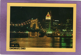 OH  Cincinnati Ohio The Suspension Bridge   Illuminated At Night Photo Bye Gene Miller - Cincinnati