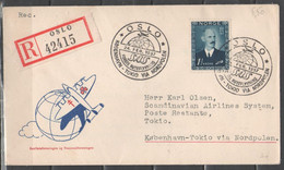 Norvegia 1957 - Primo Volo SAS Copenhagen-Tokio Via Polo Nord             (g7347) - Storia Postale