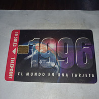 Peru-(per-te-075)-calnder 1996-(33)(10soles)-(114--077849)-(tirage-?)-used Card+1cars Prepiad,free - Perú