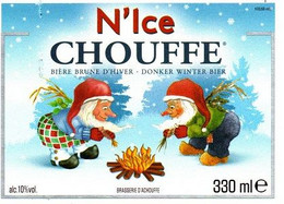 Bieretiket: N'Ice Chouffe, 330 Ml, Brie. Achouffe (A30) - Cerveza