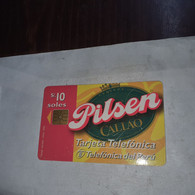 Peru-(per-te-028a)-pilsen Callao-(38)(s/.10 Soles)-(S1001778171)-(tirage-100.000)-used Card+1cars Prepiad,free - Peru