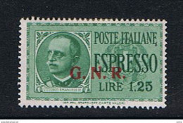 R.S.I.:  1944  SOPRASTAMPATO  BRESCIA  -  £. 1,20  VERDE  N. -  SASS. 19/II - Exprespost