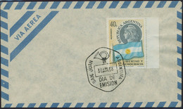 ARGENTINIEN 1958 40 C Freiheitskopf Und Landesflagge A. FDC ABART: Plattenfehler - FDC