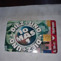 Peru-(per-te-087)-diez+uno-10 Mas 1-(41)(s/.10+1gratis)-(00984947)-(tirage-100.000)-used Card+1cars Prepiad,free - Peru