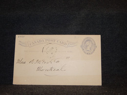 Canada 1885 1c Stationery Card To Montreal__(2785) - 1860-1899 Regno Di Victoria