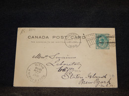 Canada 1898 Montreal 1c Green Stationery Card To USA__(2774) - 1860-1899 Reinado De Victoria