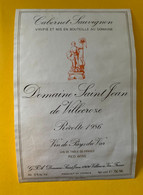 18269 - Domaine Saint Jean De Villecroze Cabernet Sauvignon 1986 Vin De Pays Du Var - Languedoc-Roussillon