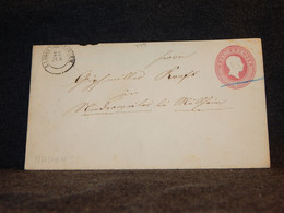 Germany Prussia 1800's 3kr Red Stationery Envelope__(449) - Interi Postali