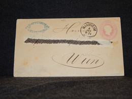 Germany Prussia 1869 Mannheim Drei Kreuzer Stationery Envelope__(451) - Postwaardestukken