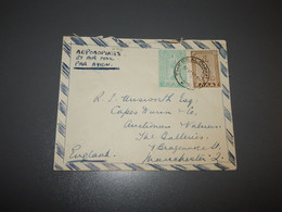 Greece 1957 Thessaloniki Air Mail Cover To UK__(2756) - Covers & Documents