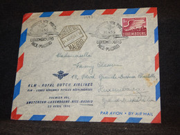 Luxembourg 1956 Nice-Madrid Air Mail Cover__(1993) - Lettres & Documents