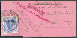OC N°31 - 25 Cent. S/25 Pfg. Obl. Dc POSTÜBERWACHUNGS-STELLE/GEPRÜFT s/bande De Journal Du 19-09-1918 + Manuscrit «Pour - OC26/37 Etappengebied.