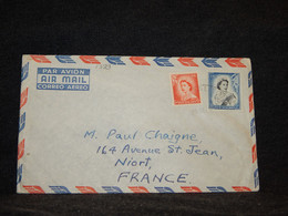 New Zealand 1950's Air Mail Cover To France__(1329) - Corréo Aéreo