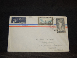 New Zealand 1950's Christchurch Air Mail Cover To France__(1353) - Corréo Aéreo