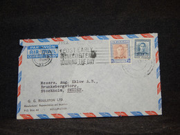 New Zealand 1951 Air Mail Cover To Sweden__(1352) - Luftpost