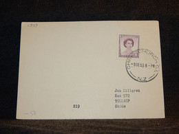 New Zealand 1953 Christchurch Card To Sweden__(1343) - Cartas & Documentos