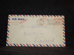 New Zealand 1958 Auckland Meter Mark Cover To Finland__(980) - Cartas & Documentos