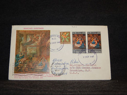 New Zealand 1967 Seasons's Greetings Cover To USA__(977) - Briefe U. Dokumente