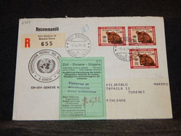 Switzerland (UN Geneva) 1971 Geneve Registered Cover To Finland__(2987) - Briefe U. Dokumente