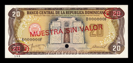 República Dominicana 20 Pesos Oro 1987 Pick 120Cs Specimen SC UNC - Dominicaine