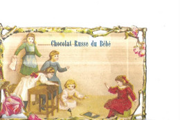 CHROMOS    CHOCOLAT RUSSE DE BEBE  5 ELEVES  FILLES  ECOLE  ENCRIER  CALENDRIER 1896 JUILLET / DECEMBRE 12.5 X 8 CMS - Other