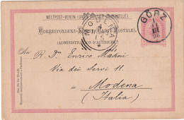 AUTRICHE   1893 ENTIER POSTAL/GANZSACHE/POSTAL STATIONARY CARTE DE GÖRZ - Entiers Postaux