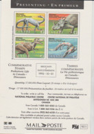 1993 Canada Post Letter Mail Presenting Poste Lettre En Primeur Prehistoric Life Dinosaurs Vie Préhistorique Dinausores - Postgeschiedenis