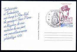 SPM Saint Pierre & Miquelon 1990 Entier Postaux N° 30CP  Oblitéré  Cote : 13,00€ - Postal Stationery