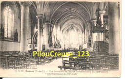 62 Pas De Calais - SAMER - " Vue Intérieure De L'Eglise - Fonts Baptismaux Du XIeme Siècle " - Samer