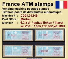 France ATM Stamps C001.01249 Michel 6.3 Zd Series ZS3 Neuf / MNH / Crouzet LSA Distributeurs Automatenmarken Frama Lisa - 1985 Papier « Carrier »