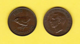 GREAT BRITAIN  1 FARTHING 1939 (KM # 843) #6260 - B. 1 Farthing