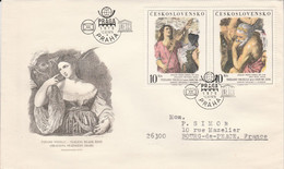 TCHECOSLOVAQUIE 1978 LETTRE FDC PRAGA78 TP DU BF 44 PEINTURES DU TITIEN POUR LA FRANCE - Andere & Zonder Classificatie