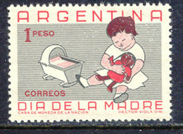 ARGENTINIEN 1959 Muttertag 1P Postfr. Kab.-Stück, ABART: Fehlende Farbe Rotbraun - Ungebraucht