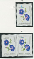 ARGENTINIEN 1985 20Pa Blume (Ipomola Purpurea) Postfr Paar U Einzelmarke ABARTEN - Unused Stamps