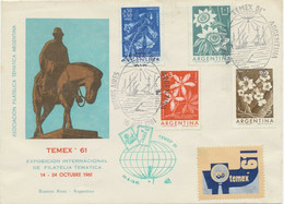 ARGENTINIEN 1960 "TEMEX 61" Internationale Ausstellung Für Motivmarken - Blumen Kab.-Schmuckbrief Mit Ausstelllungs-SST - Briefe U. Dokumente