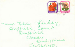 NEW ZEALAND 1977 Roses 4 C. And 7 C. On VF Cover From „NESTSHORE“ To ENGLAND - Cartas & Documentos