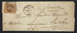 FRANCE 1859: LSC  De Pézenas  Avec Le Y&T 13B, Obl. PC 2427 - 1853-1860 Napoleon III