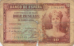 Spanien 10 Pesetas - 1935 VG/G IV - 1-2-5-25 Pesetas