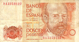 Spanien 200 Pesetas 1980 VF/F III - [ 4] 1975-… : Juan Carlos I