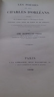 Les Poésies Du Duc CHARLES D'ORLEANS Belin-leprieur 1842 - Auteurs Français