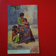 A NAVAJO INDIAN SQUAW AND CHILDREN - Indiaans (Noord-Amerikaans)