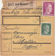 Luxembourg Luxemburg Paketkarte 1943 Bad Mondorf Pour Haller - 1940-1944 Occupazione Tedesca