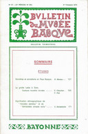 BULLETIN Du MUSEE BASQUE N°61(3°T.1973) < SORCIERES Et SORCELLERIE En PAYS BASQUE/GROTTE LEZIA à SARE/Sommaire.Scan - Pays Basque