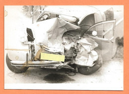 PHOTO ORIGINALE 1970 BONIFACIO CORSE - ACCIDENT DE VOITURE CITROEN 2 CV FOURGONNETTE - CRASH CAR - Auto's