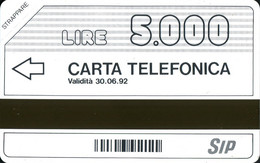 ITALIA : 5407 5.000 Lire 30.06.92 Black MINT - Tests & Servicios