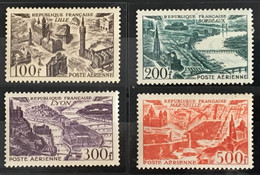 YT 24 A 27 (**) MNH Poste Aérienne 1949 Lille Bordeaux Lyon Marseille (côte 110 Euros) France – Isch - 1927-1959 Mint/hinged