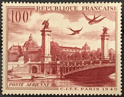 YT 28 (**) MNH Poste Aérienne 1949 Paris Congrès Télégraphie Et Téléphonie (côte 9 Euros) France – Isch - 1927-1959 Ungebraucht